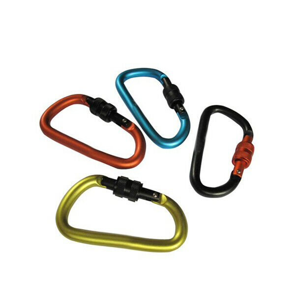 2Pcs Nice Color Screw Lock Bottle Hook Buckle Hanging Padlock Key Chain Aluminum