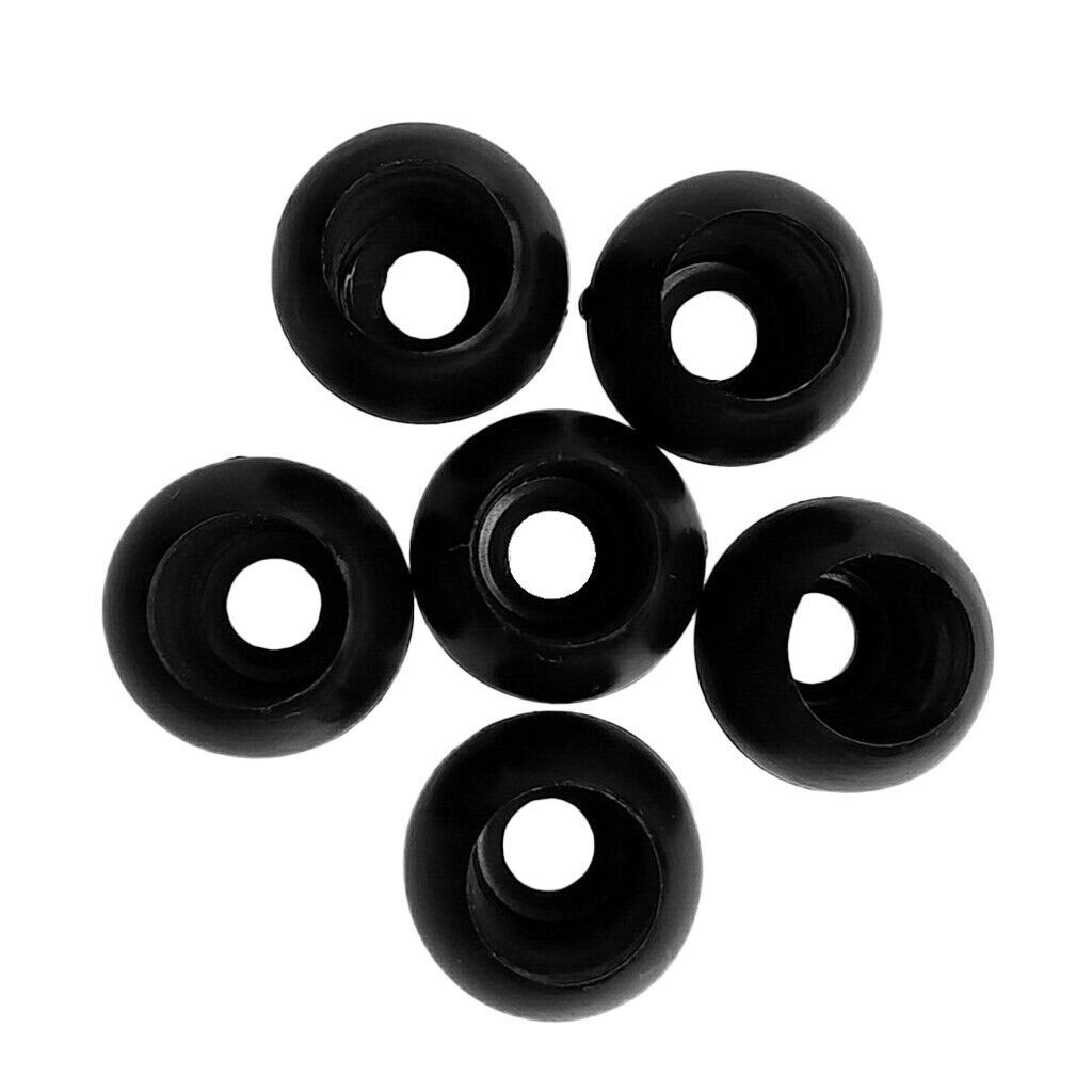 2X 6 Pieces Elastic Shock Cord Rope Toggle Round Ball End Lock Stopper Black