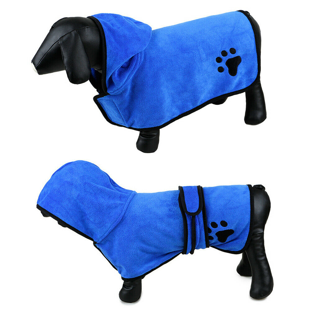 Fibre Cloth Dog Cat Bath Towel Footprint Paw Pet Hood Bath Towel  XS