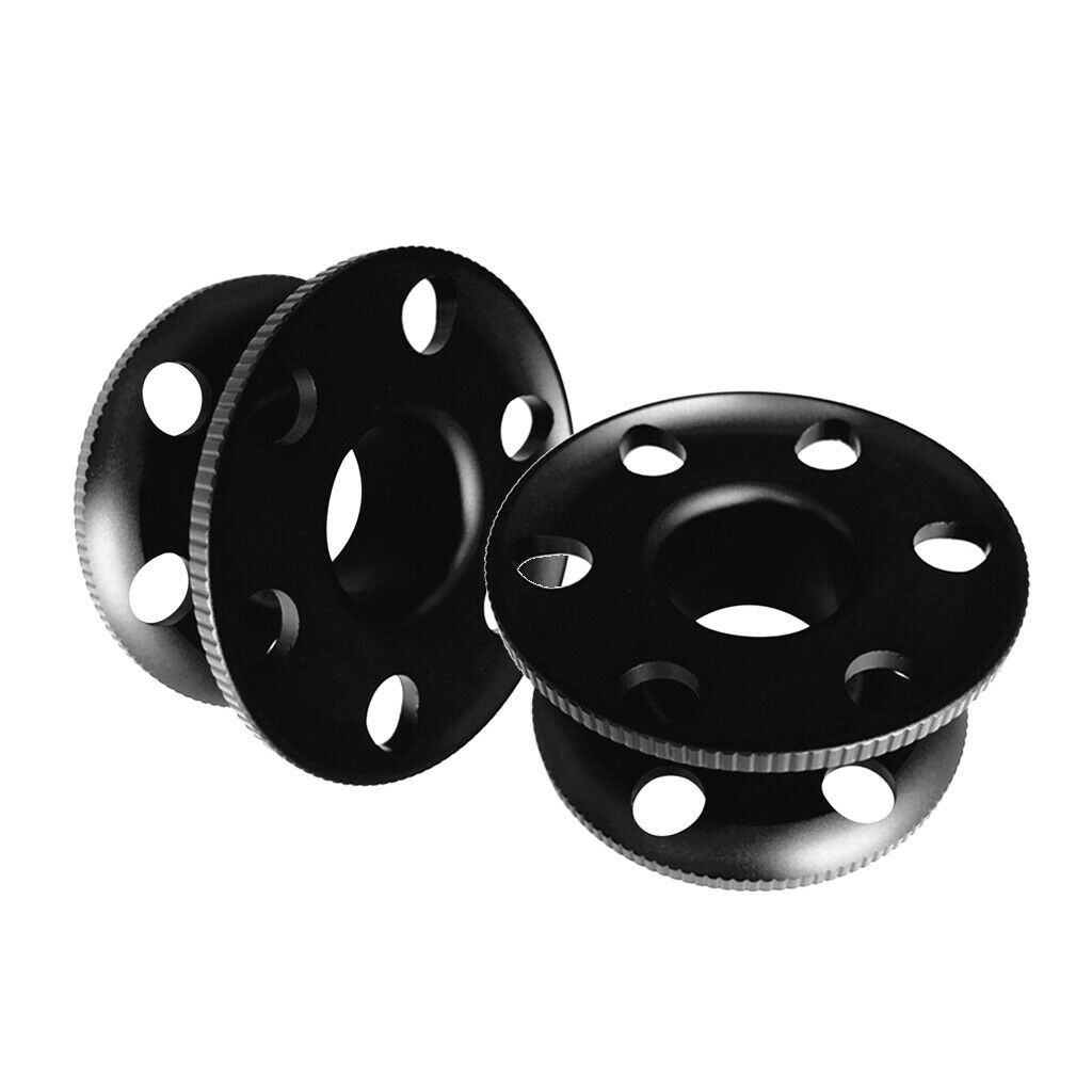 2 Pieces Aluminum Alloy Compact Finger Spool Dive Reel Guide Line Spool for