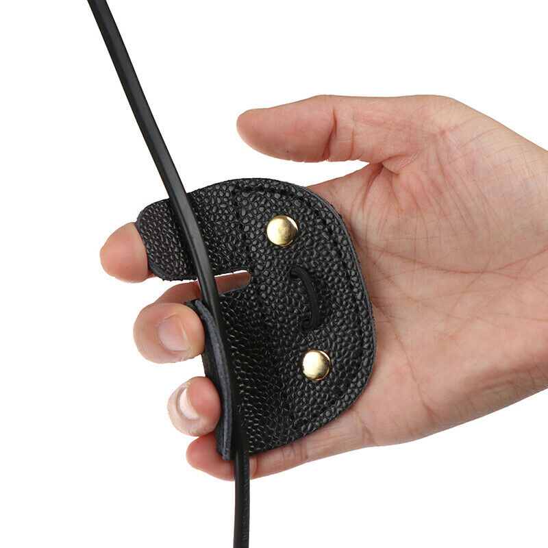 1PC Leather Archery Finger Guard Protection Pad Glove Tab Bow Shooting ProteADD