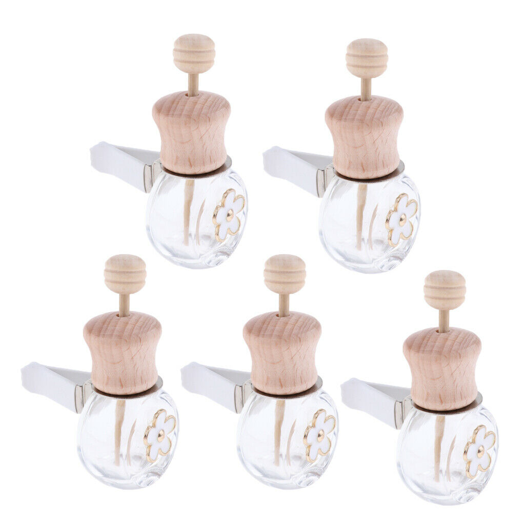 10 Pcs Mini Glass Bottles Car Vent Clip Air Freshener Elegant Perfume Oil