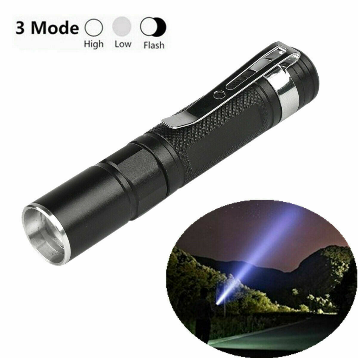 Portable Mini Penlight Q5 2000LM LED Flashlight Torch Pocket Light Waterproof~