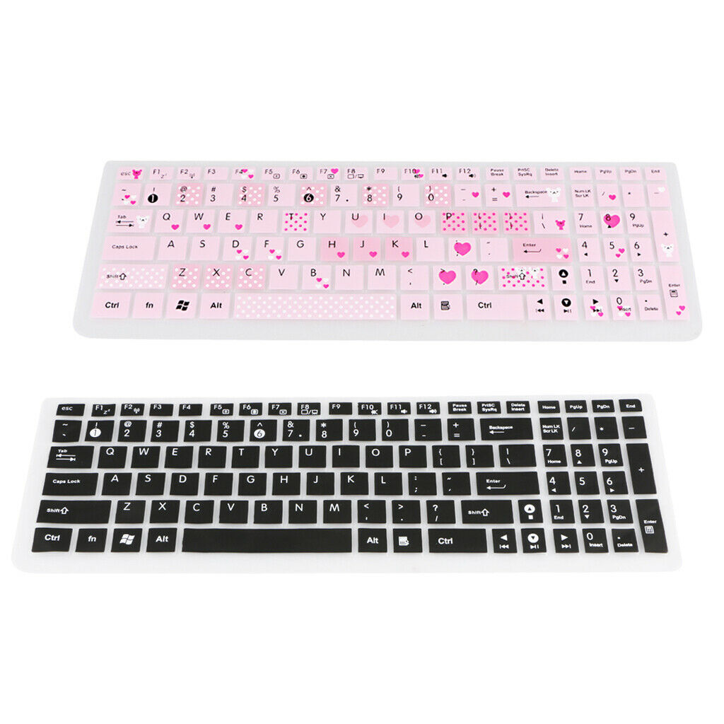 2pcs Collapsible Keyboard Film Keypad Skin Dust Dirt Remove Pink & Black