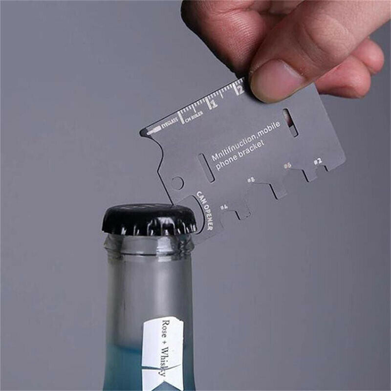 3 In 1 Mini Card Multifunctional Folding Phone Bracket Bottle Opener Tool K x Pb