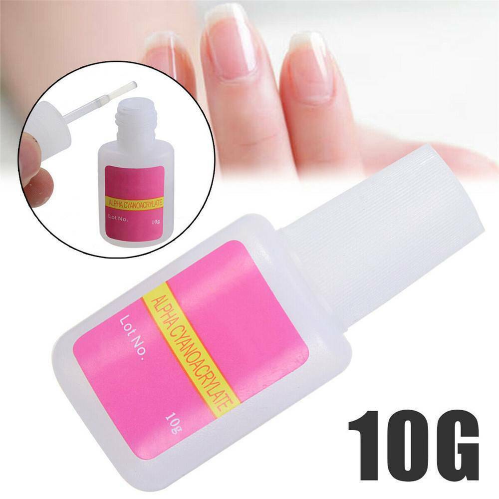 Nail Art Glue With Applicator Brush 10g Clear Strong Adhesive Acrylic False Tips