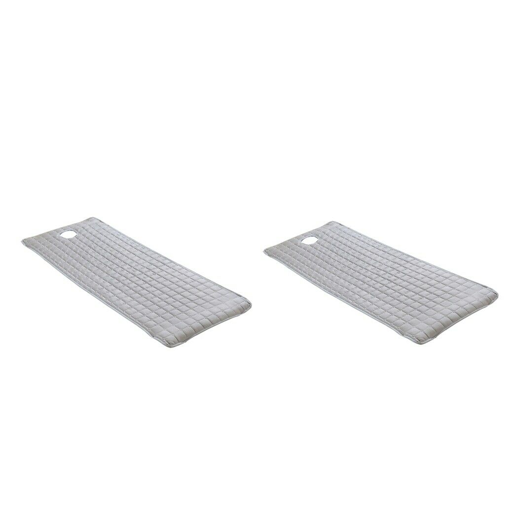 2pcs/set Massage Table Mattress Cosmetic Bed Topper Sheet 73x28inch Gray