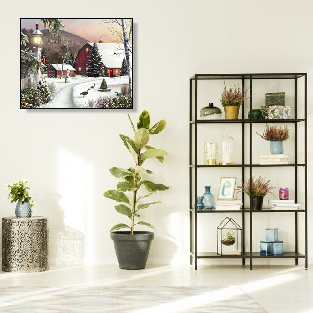 Snow 5D Full Square Drill Diamond Painting DIY Picture for Christmas Decor @