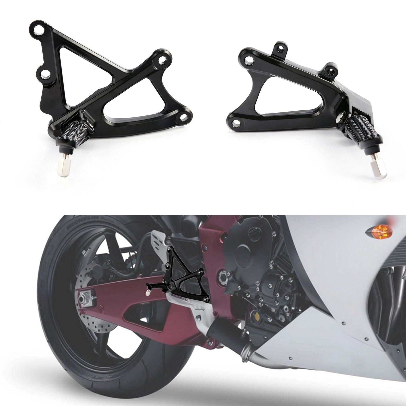 Front Footrest Footpegs Bracket Fit For Yamaha YZF R1 YZF-R1 2009-2014 13 12