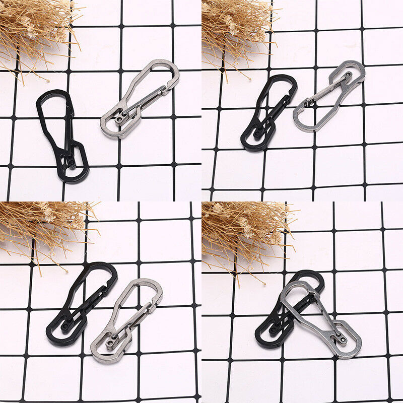 Stainless Steel Climbing Carabiner Key Chain Clip Hook Buckle Keychain Outdoo NC