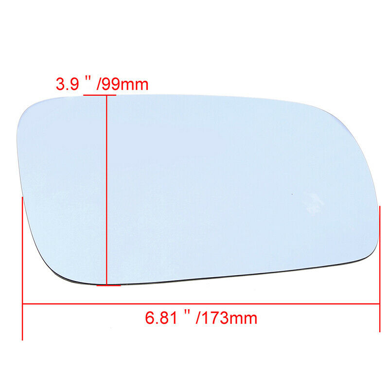Blue Front Right Side Mirror Glass Heated Fit Volkswagen Jetta Variant 2001-2006