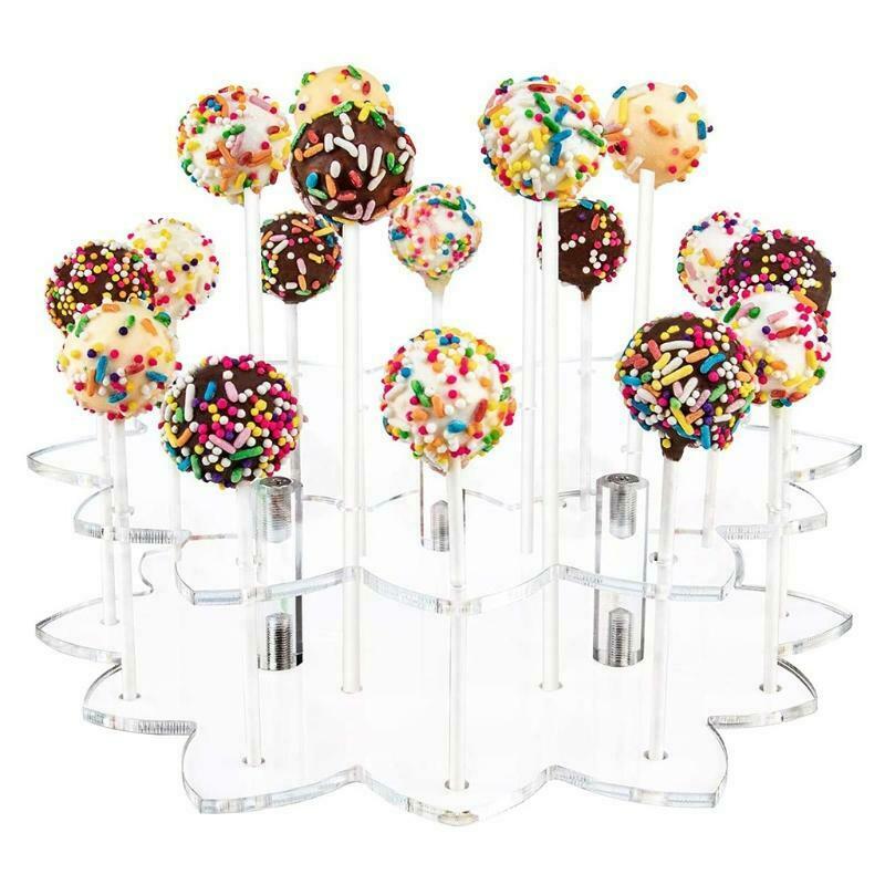 19 Holes Flower Shaped Acrylic Lollipop Holder Stand Candy Clear Display Rack