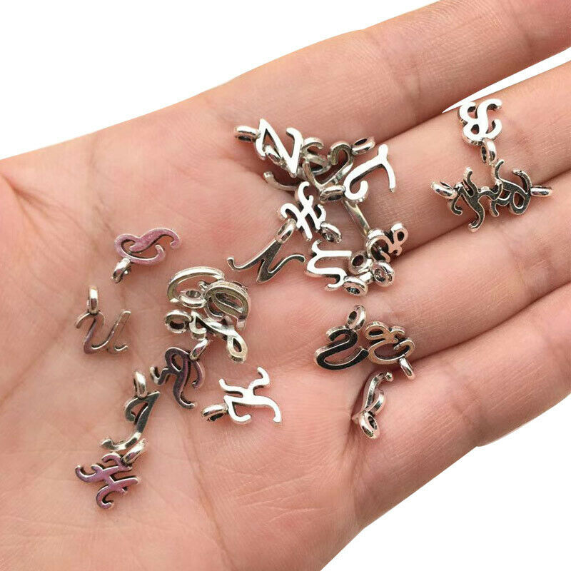 26Pc Charm Initial Letter A-Z Alphabet Pendant Fit DIY Bracelet Necklace Jewelry