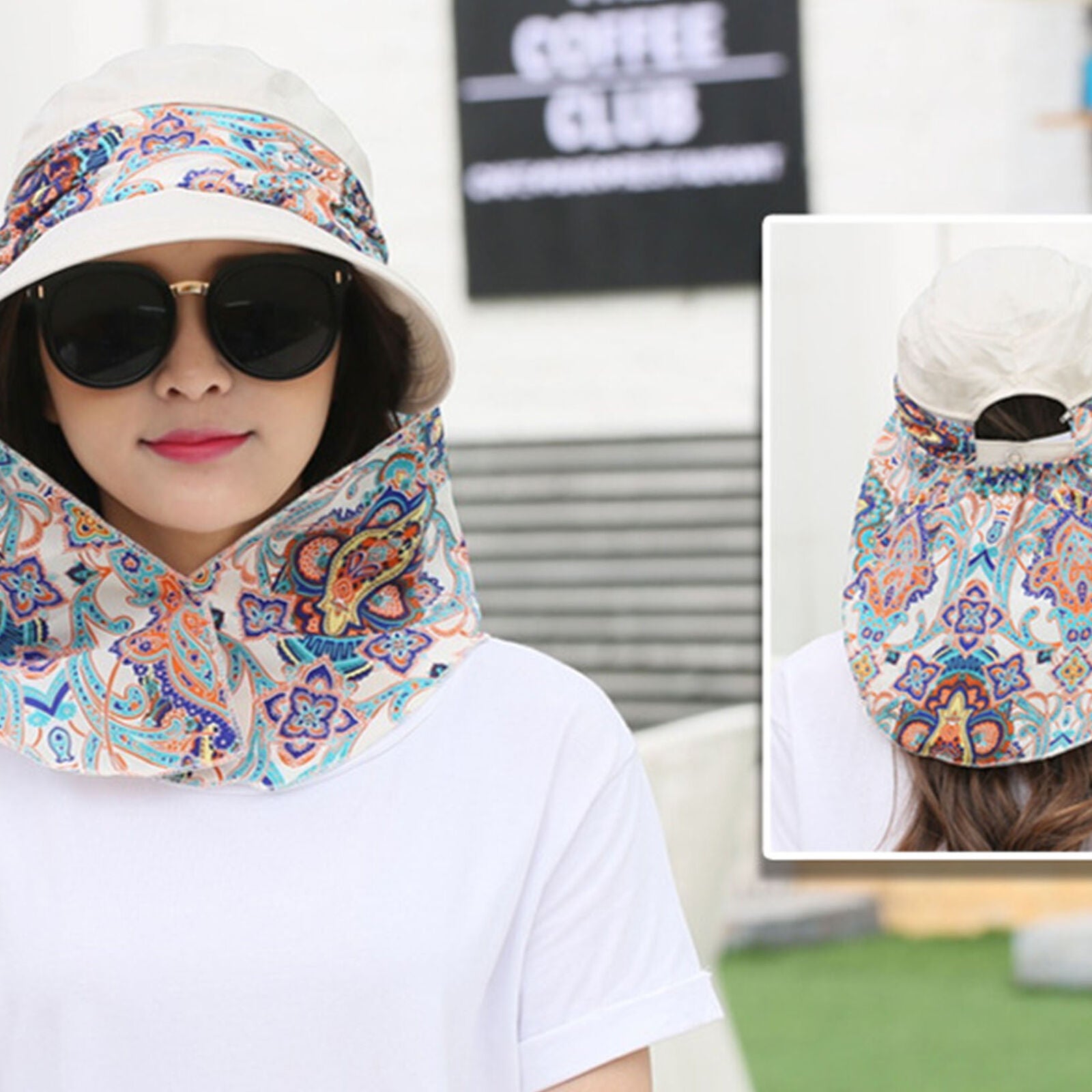 Women Foldable Anti-UV Sun Hat Face Protection Hats Wide Big Brim Summer
