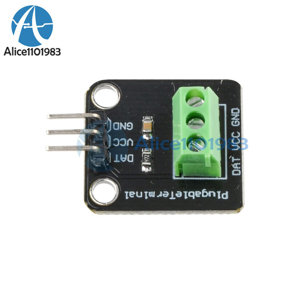 DS18B20 Temperature Sensor Probe Waterproof Plugable Terminal Adapter Module Kit