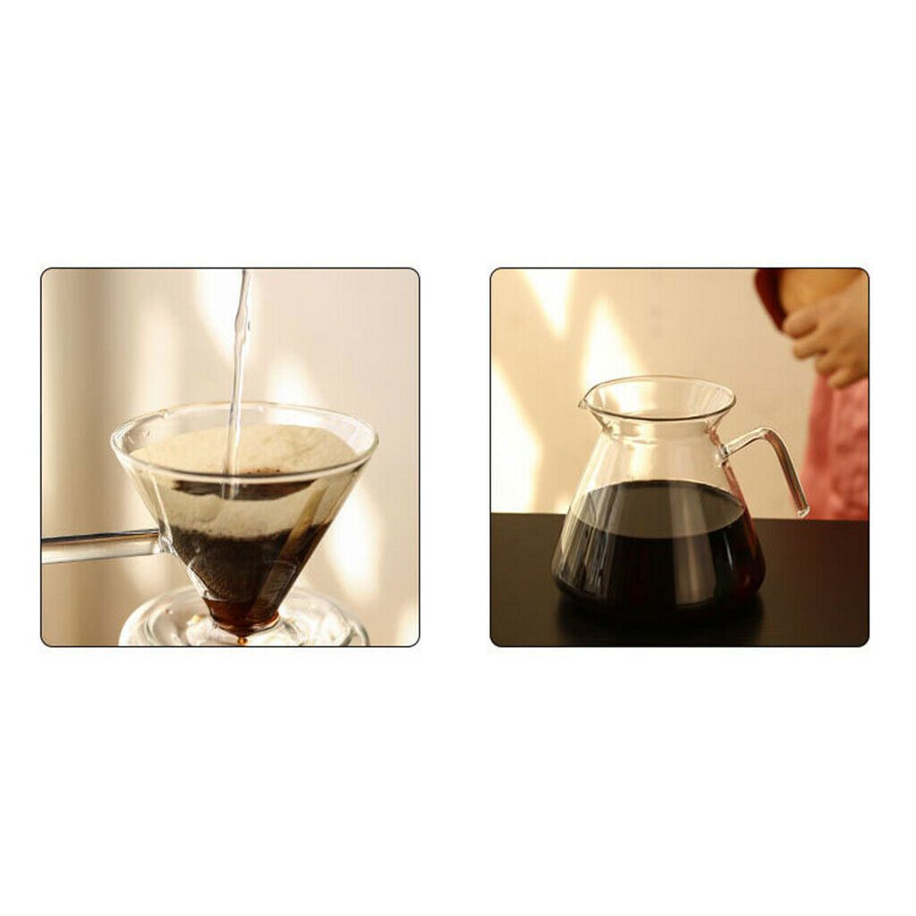600ml Pour Over Coffee Maker Glass Manual Drip Coffee Pot for Home Travel