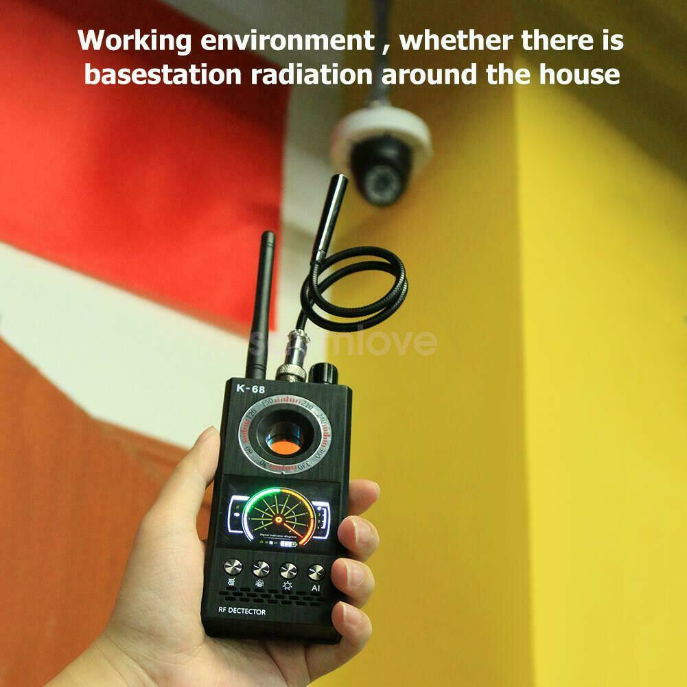 K68 Wireless RF Bug Signal Detector Anti Spy Camera Lens Bug Finder Full Range
