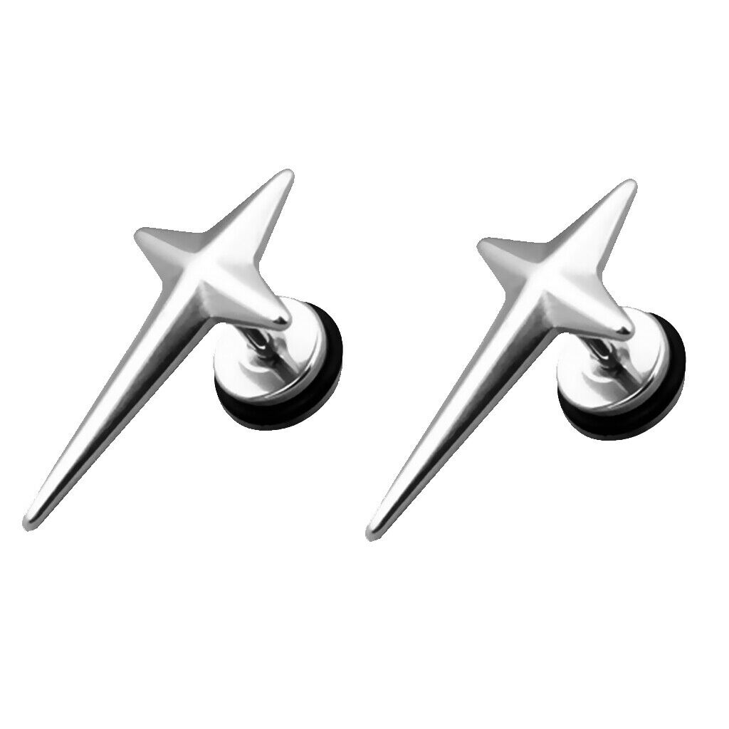 Mens Womens Non-allergic Stainless Steel Cross Design Earrings Ear Studs
