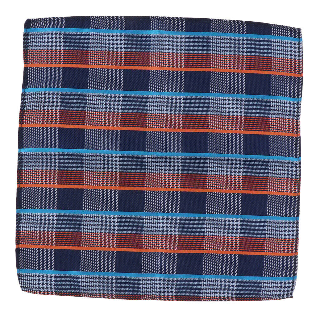 Cotton Plaid Men's Handkerchief Square Decorative Suits Grid Hanky Style 01