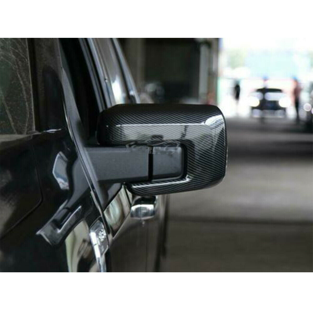 For Ford F150 F-150 2021-2022 Carbon Fiber ABS Side Rear View Mirror Cover Trim
