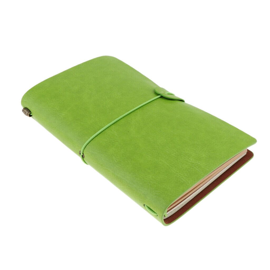 A6 Portable Travel Diary Notebook Journal Leather Handbook Green
