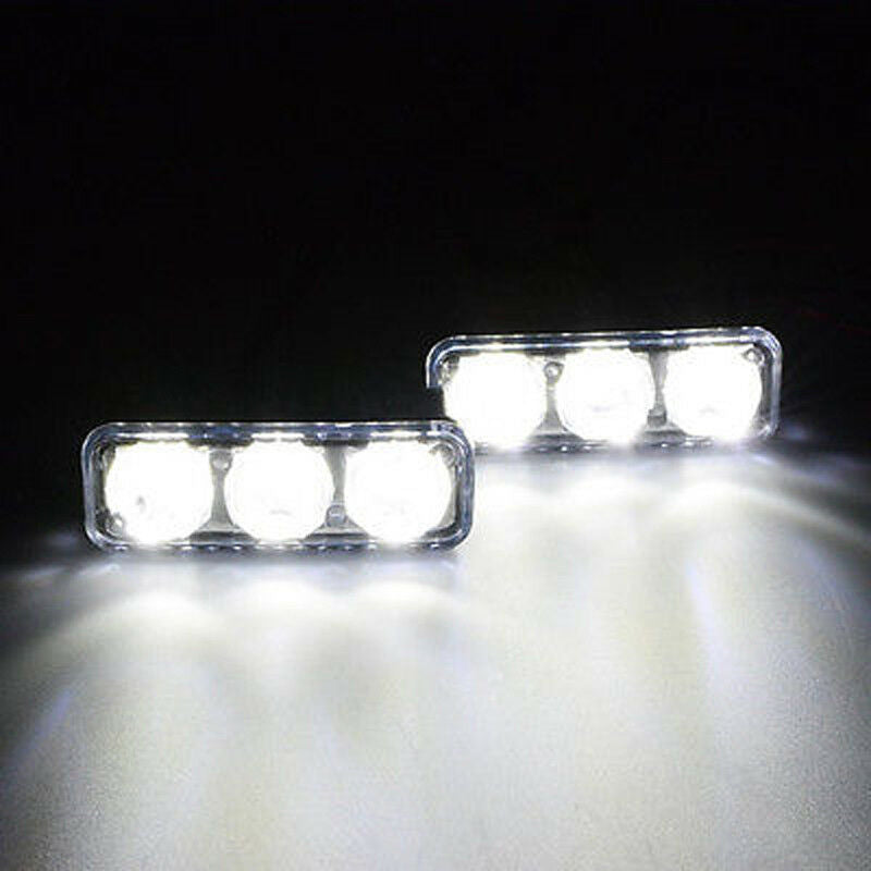2x 3 LED White High Power Car DRL Daytime Running Light Fog Lamp Universal 12V