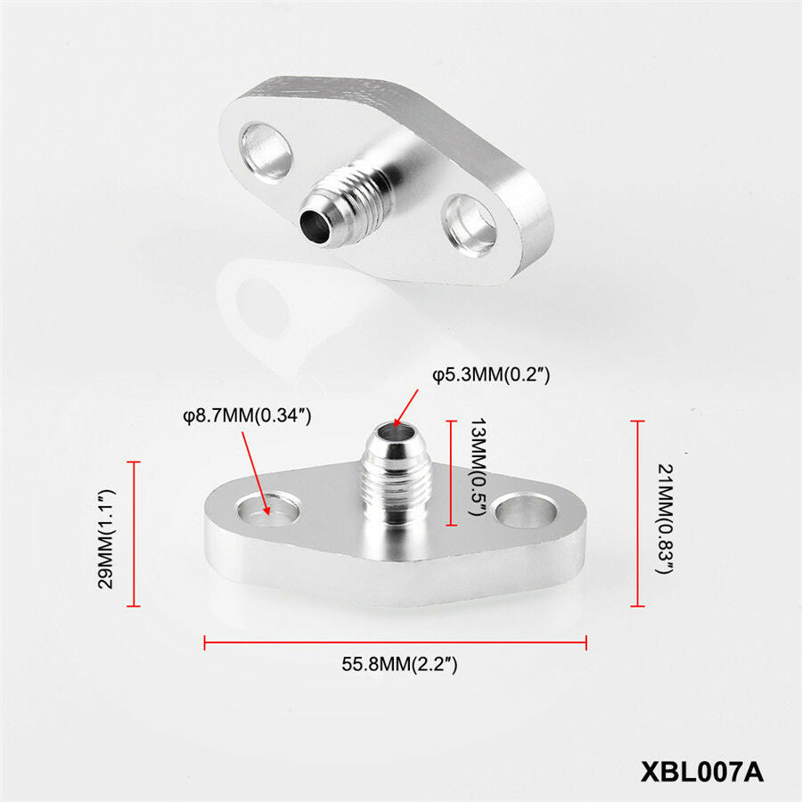 Oil Feed Line Adapter Kit For T3 Turbo Turbocharger Stainless steel Braided Tube
