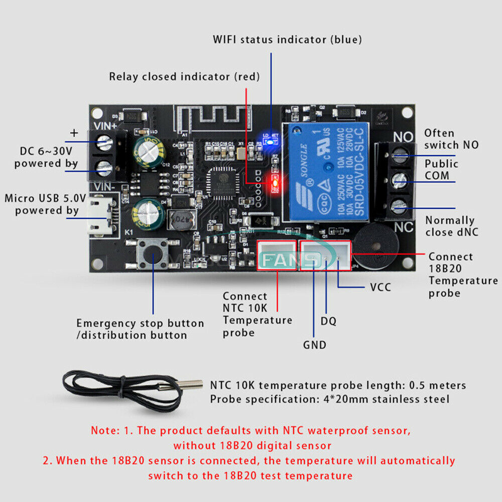 Remote WIFI Thermostat High Precision Temperature Controller Module