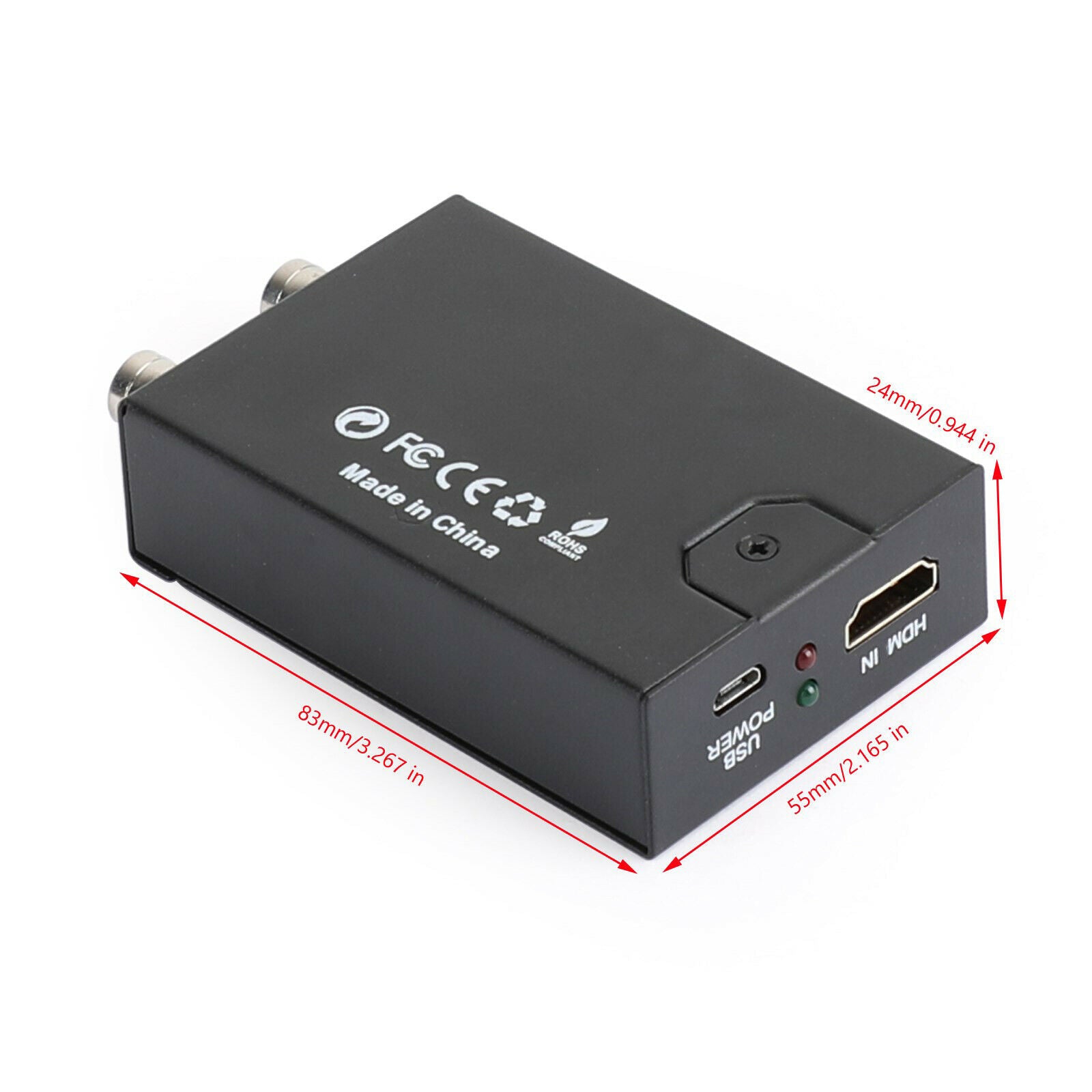 1 port to 2 HDM to SDI + SDI Mini HD Video Switcher Micro Audio Converter BLK CA
