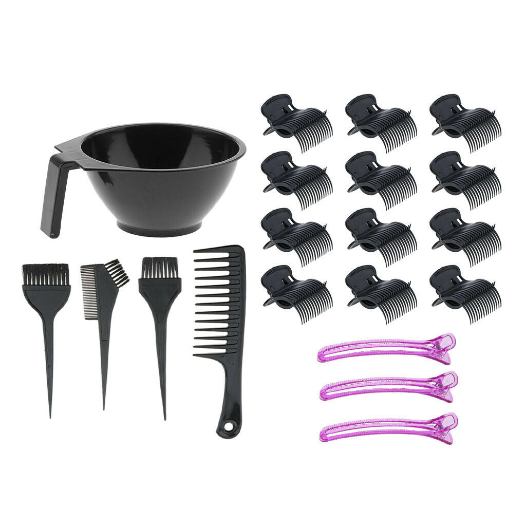 Hair Color Bowl Brush Comb Hair Hot Roller Super Clips Hairdressing Kits