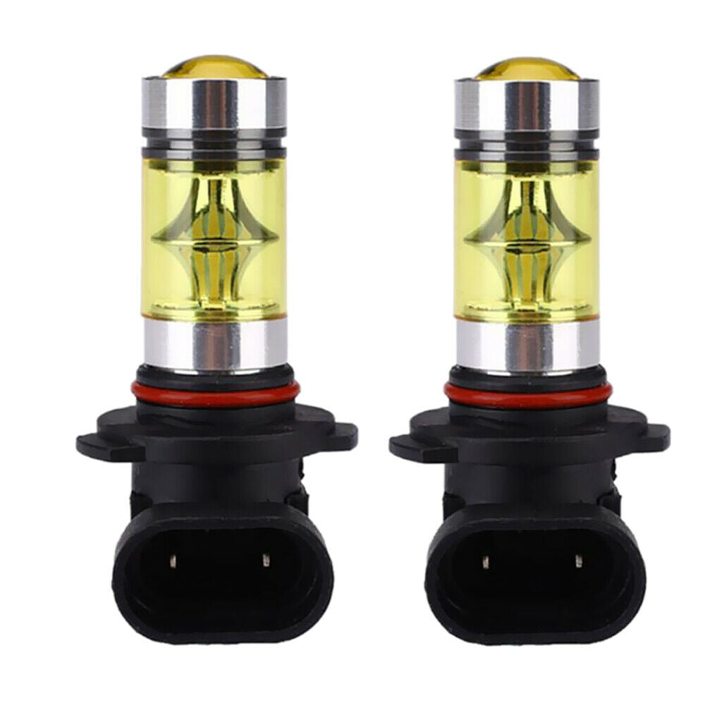 Pair 9006 HB4 100W 4300K LED DRL Foglight Bulbs Lamps DC 12V-28V