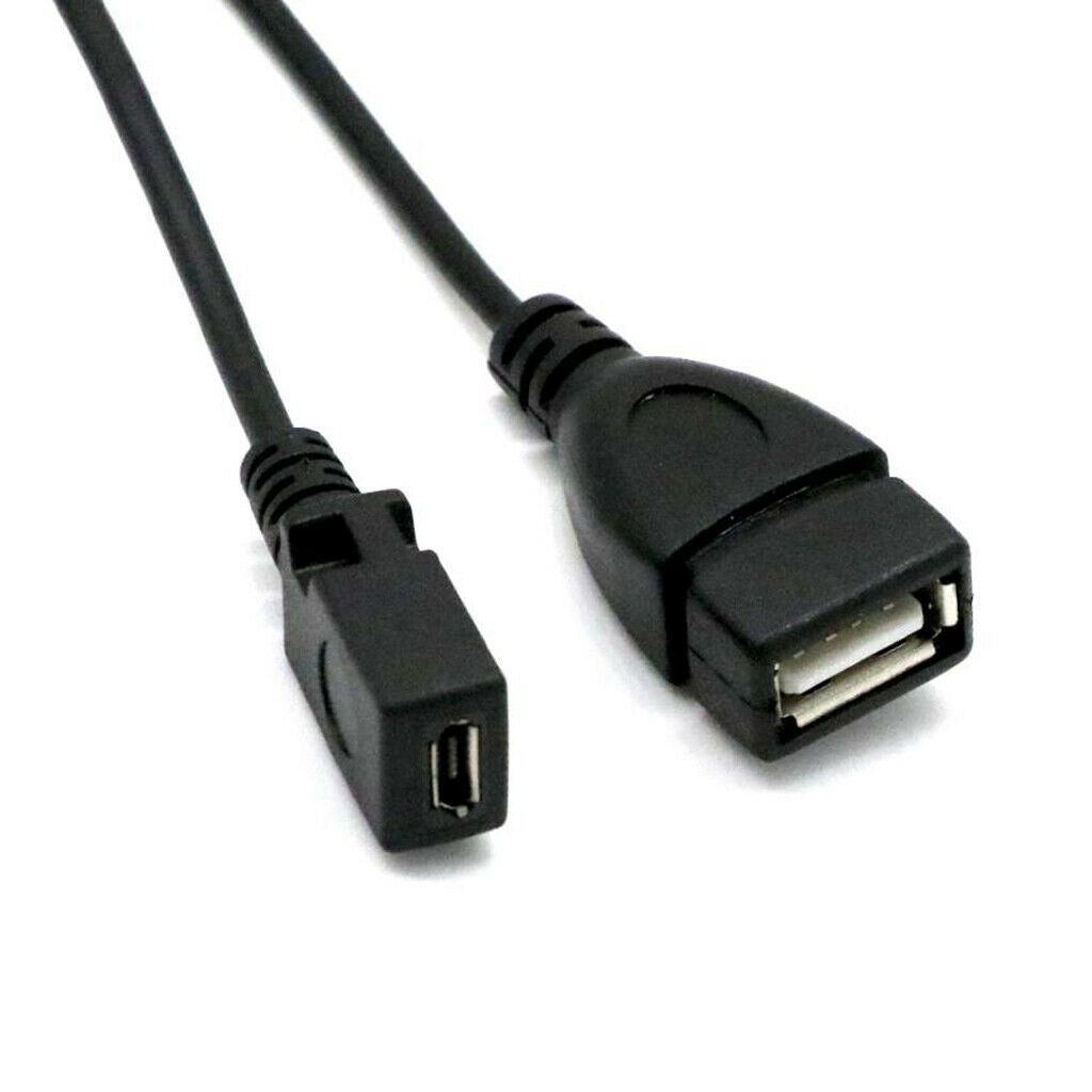 Black PVC Micro USB & Micro USB Male to Female OTG Power Adapter Cable