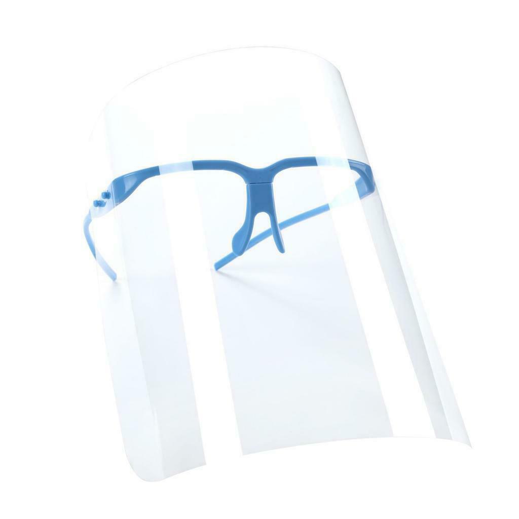 Full Face Shield Reusable FaceShield Outdoor Protection Blue Glasses Frame