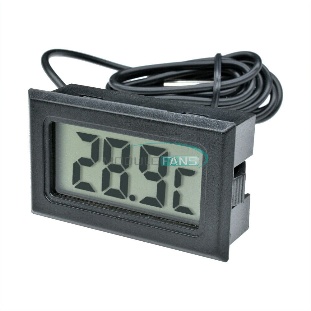 Electronic digital thermometer FY-10 embedded 1 M for Aquarium black