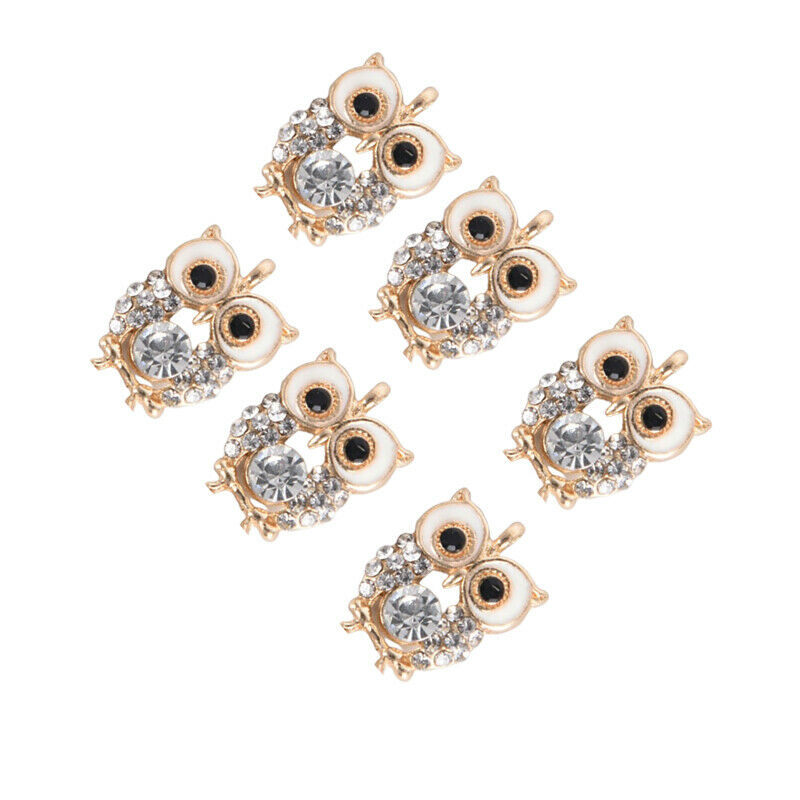 10Pcs/Set Alloy Crystal Owl Charms Pendant Jewelry Findings DIY Making Craft Fx