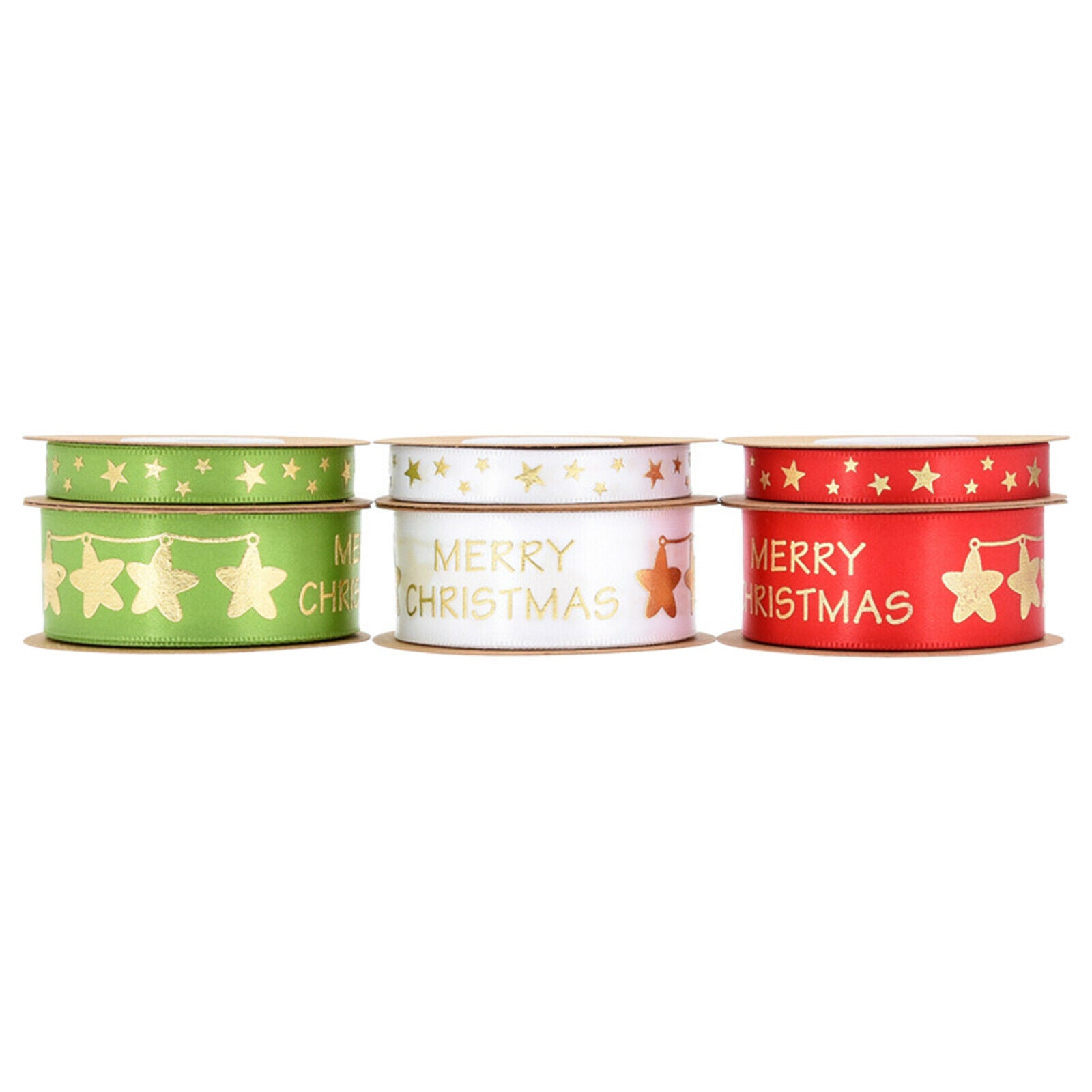 Merry Christmas Ribbon Printed Ribbons for Gift Wrapping DIY Decoration