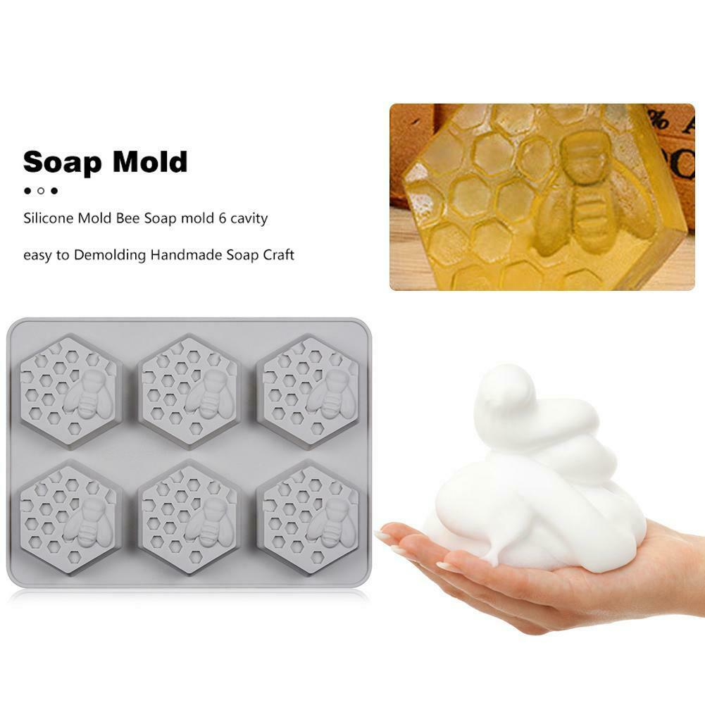 Silicone Bee Soap Mold DIY Handmade Chocolate Cake Maker Craft Kitchen Tool @