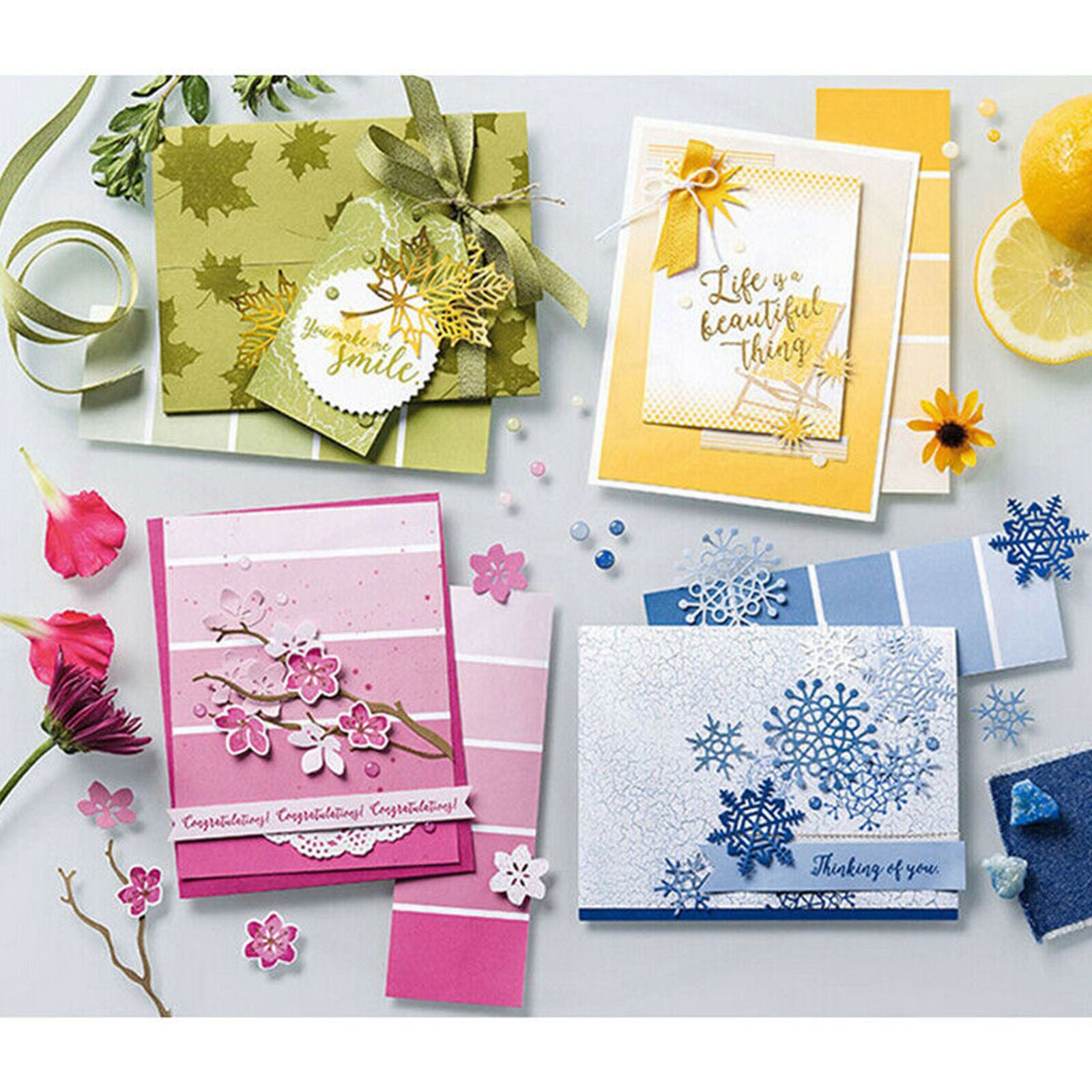 Christmas Leaves Flowers Stamping Template / Cutting this for Big Shot DIY