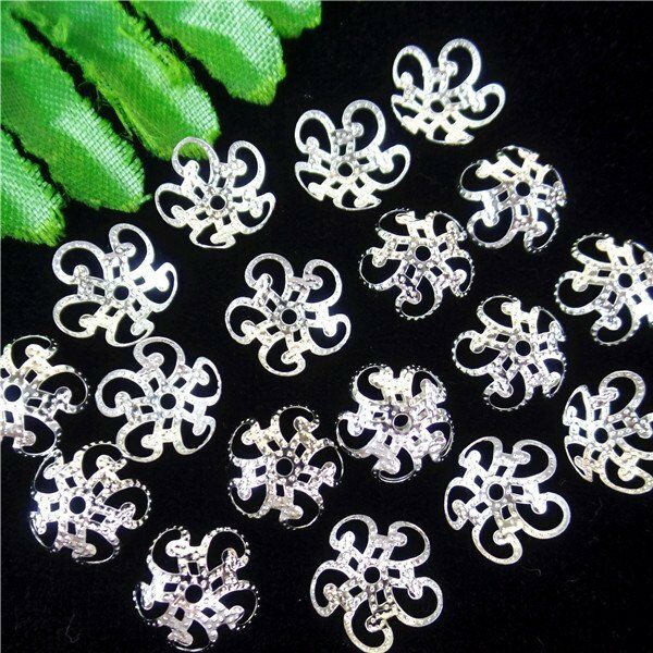 1Bag Alloy Flower Petal Bead Cap End Crafts Accessories Jewelry DIY 8mm HH5600