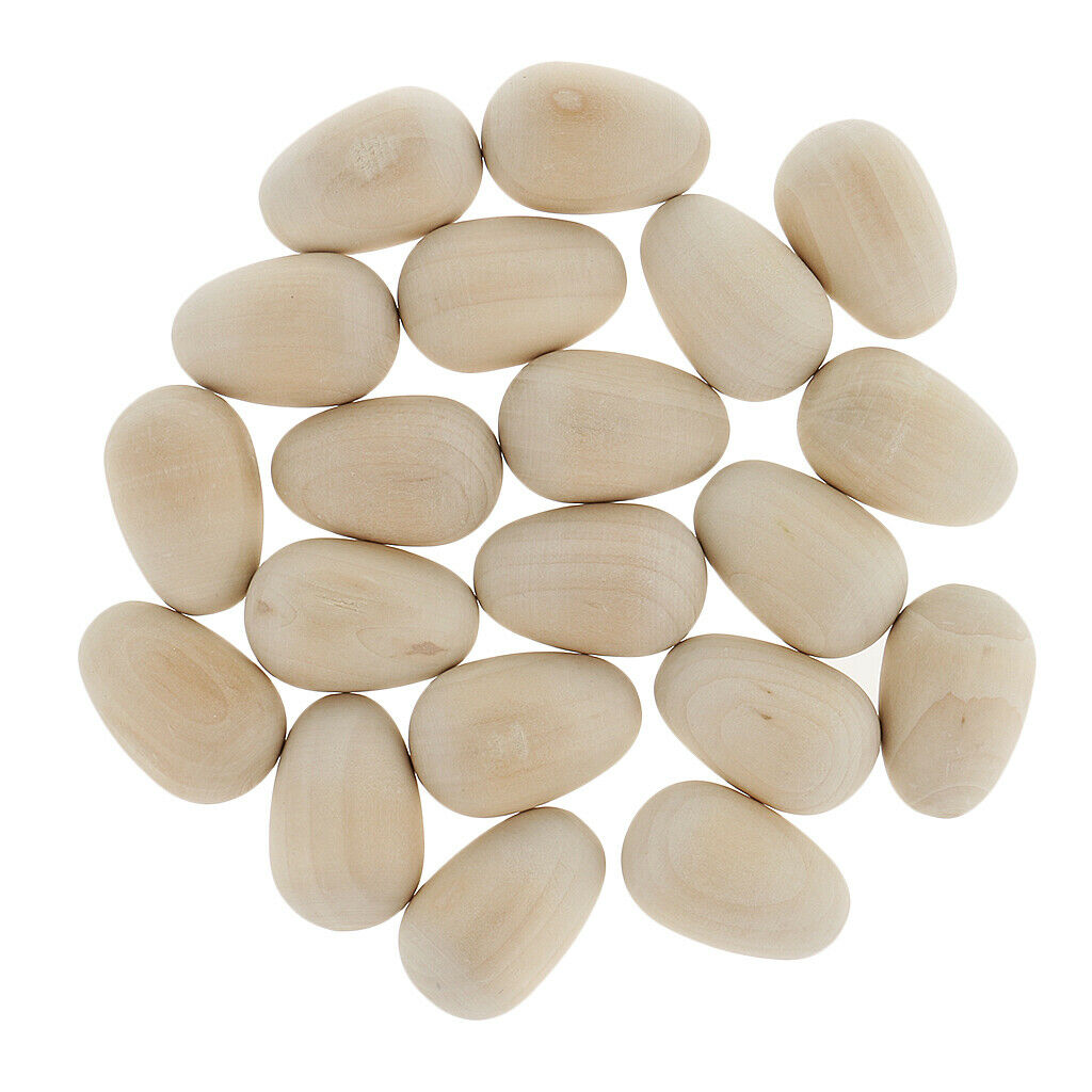 Natural Unfinished Wood Chicken Eggs Craft Blanks for Decorate Easter Arts