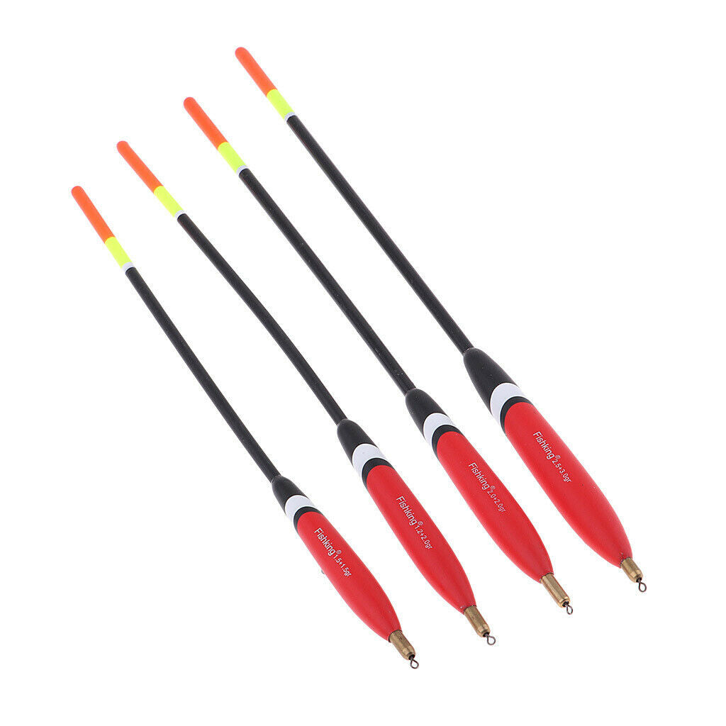 4pcs Balsa Wood Fishing Floats And Bobbers, Mixed Size Saltwater
