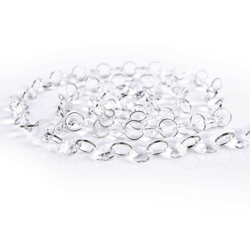 1M Clear Glass Crystal Bead Garland Chandelier Hanging DIY Wedding Light E B SJ