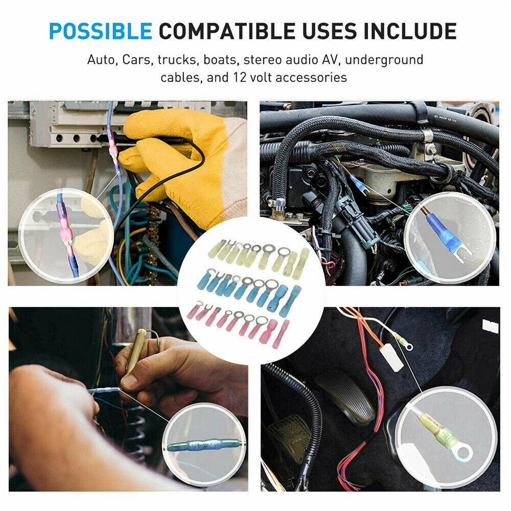 135pcs Heat Shrink Wire Connectors Marine Automotive Waterproof Terminals Set
