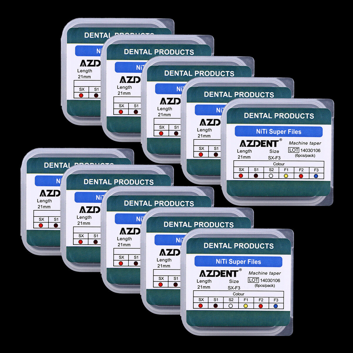 10X Dental Endodontic NiTi Super Rotary Files Root Canal Engine Use SX-F3 21MM