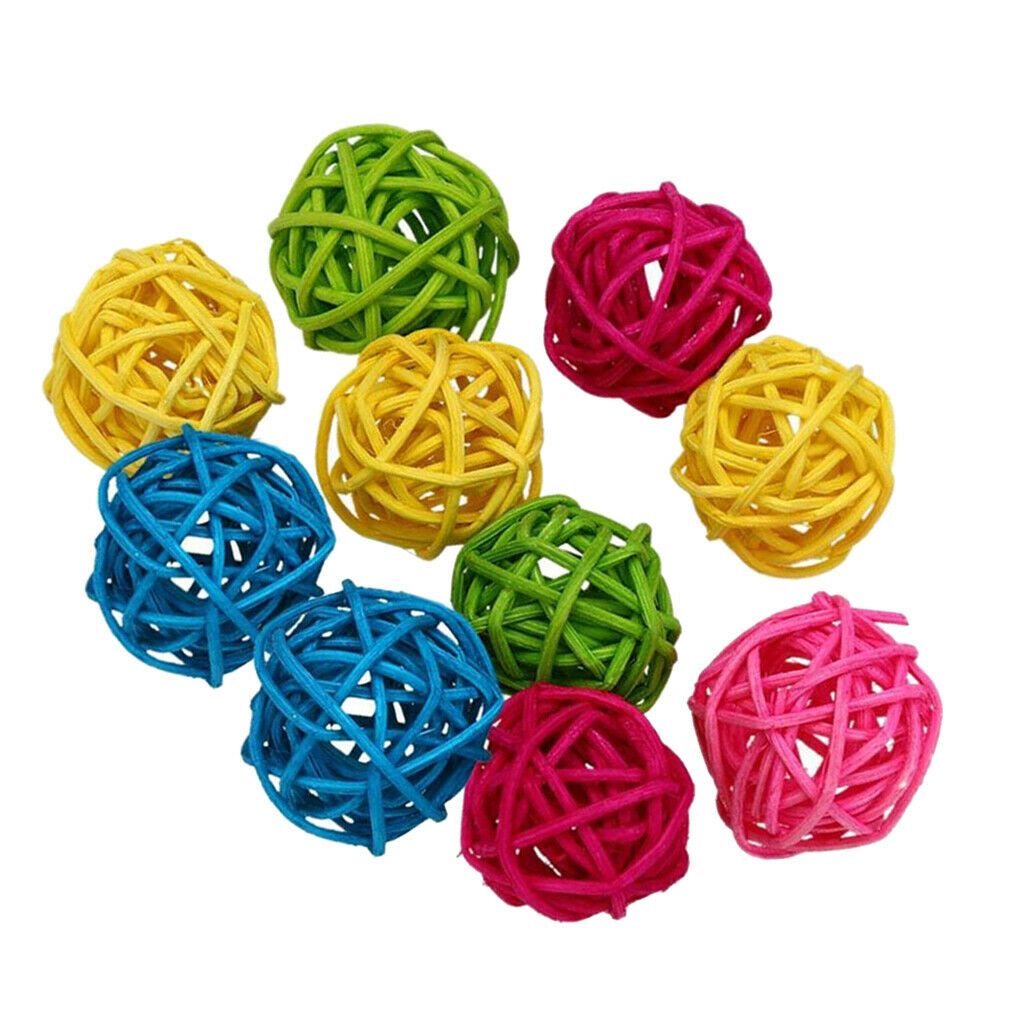 10Pcs 3cm Handmade Wicker Rattan Balls Wedding Party Table Decorative Crafts