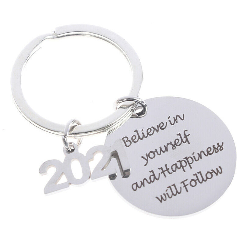 Believe in yourself and Happiness Inspirational Keychain Gift for 2 KPM Kt
