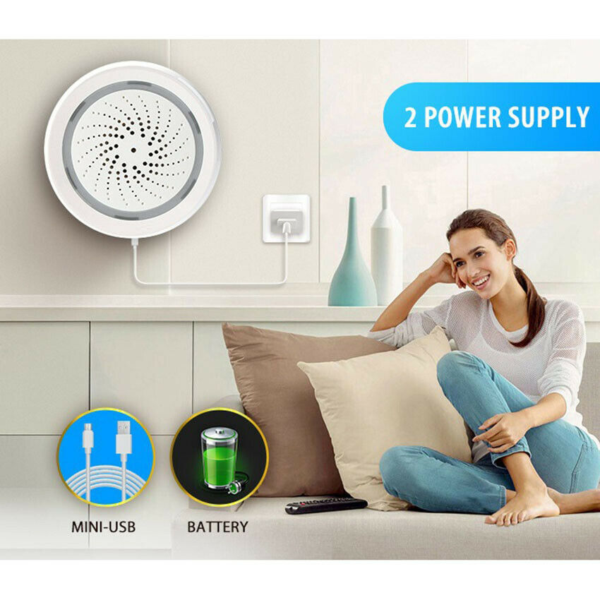 Useful 3in1 WiFi Temperature & Humidity Sensor with Siren Alarm for Alexa Google
