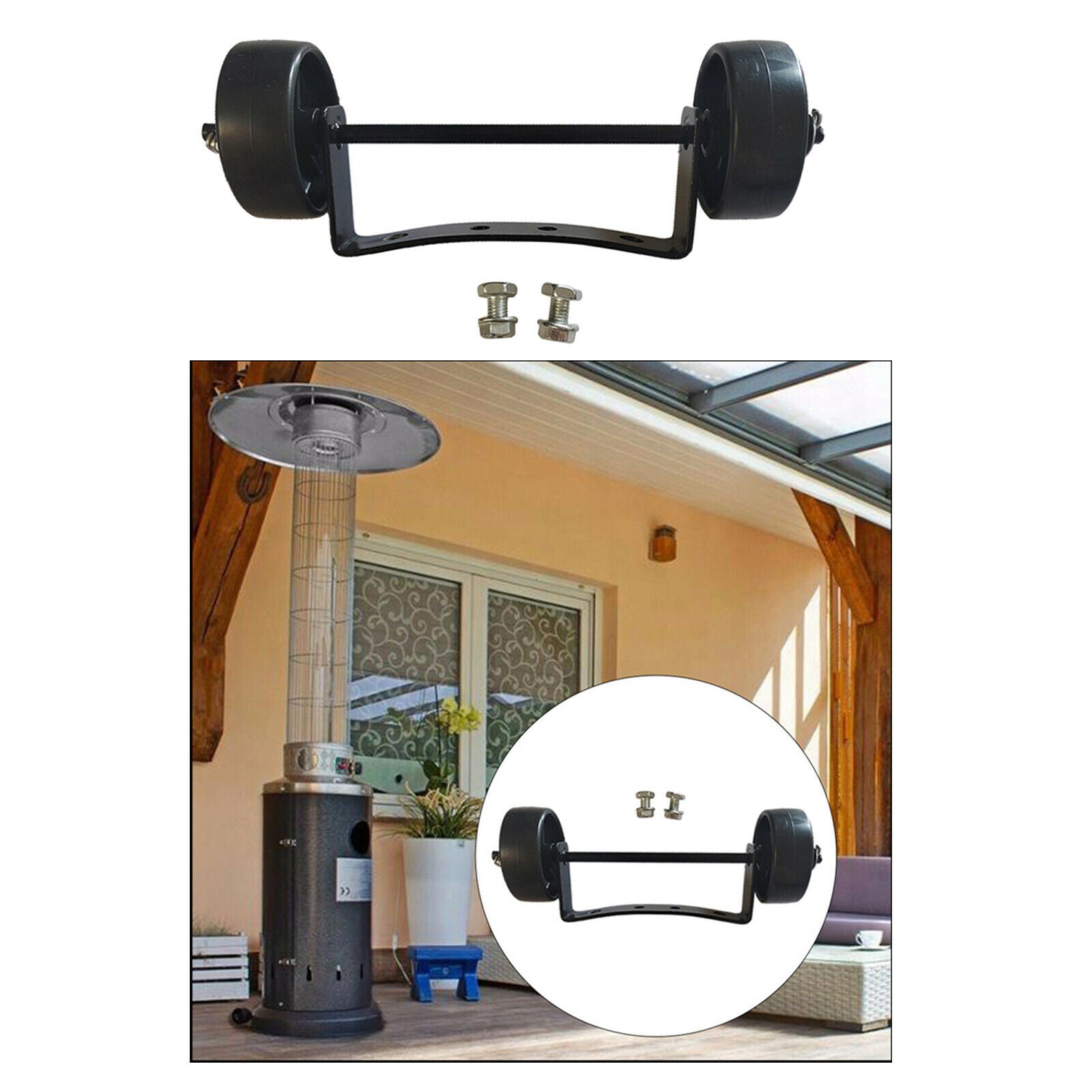 Lawn Umbrella Gas Heater Wheel Patio Heater Wheel Kit Set Movable Parts