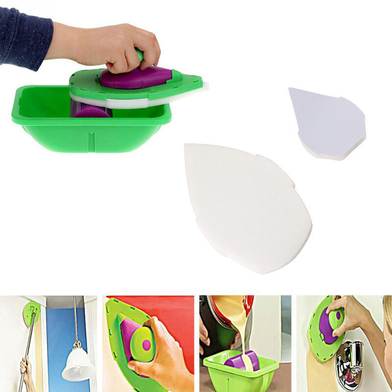 4x Sponge For Paint Pad Wall Painting Roller Tool Tray Edge Cleaning Tool HN US