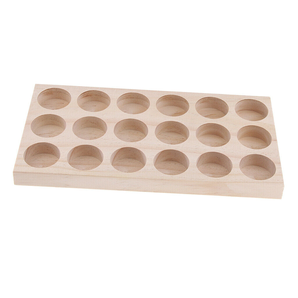 30/10ml Essential Oil Storage Box Wood Rack Organizer Display Holder 18Slots